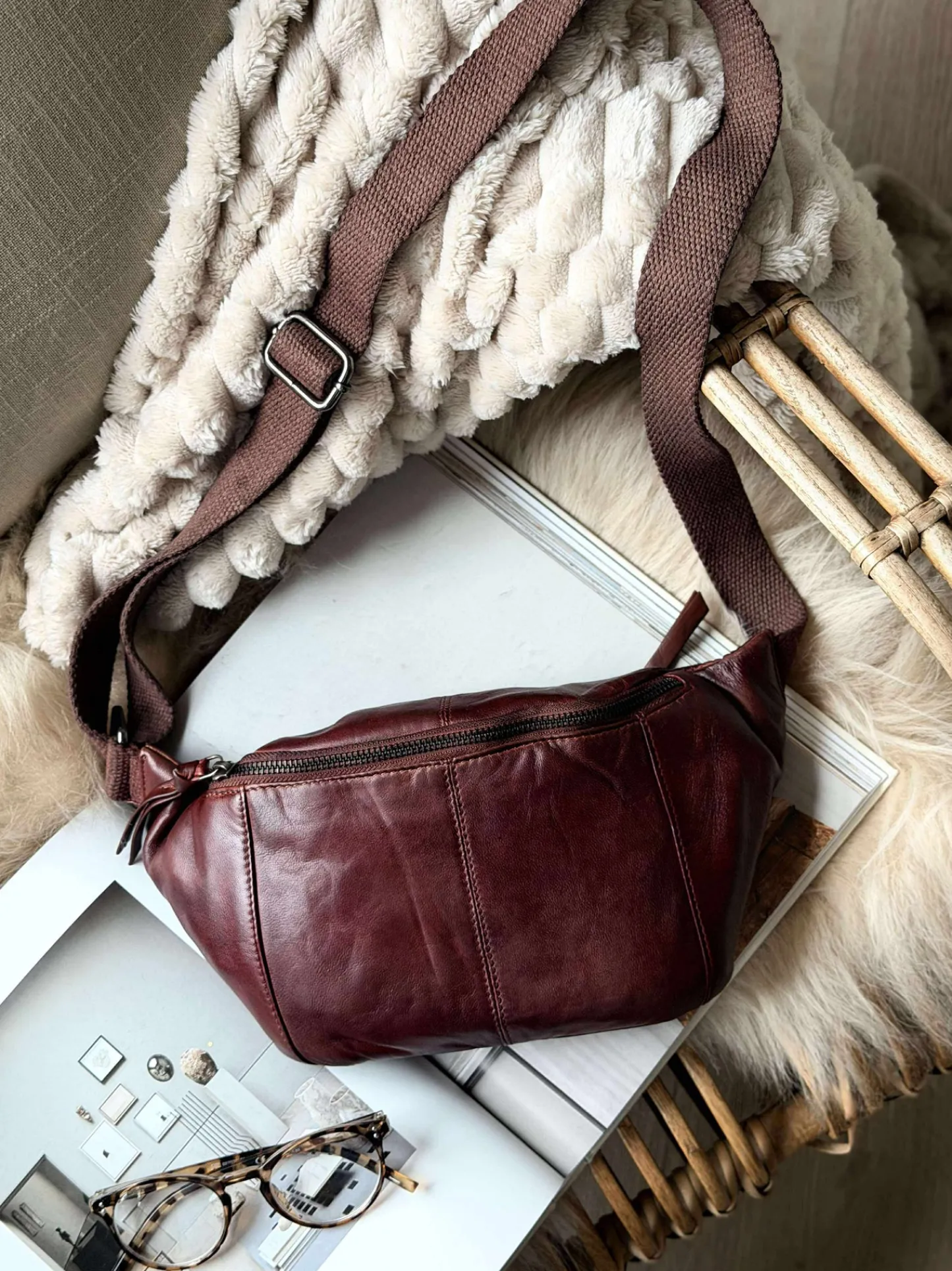 VIAMAJA Bumbag JUNE - New Dark cognac Hot