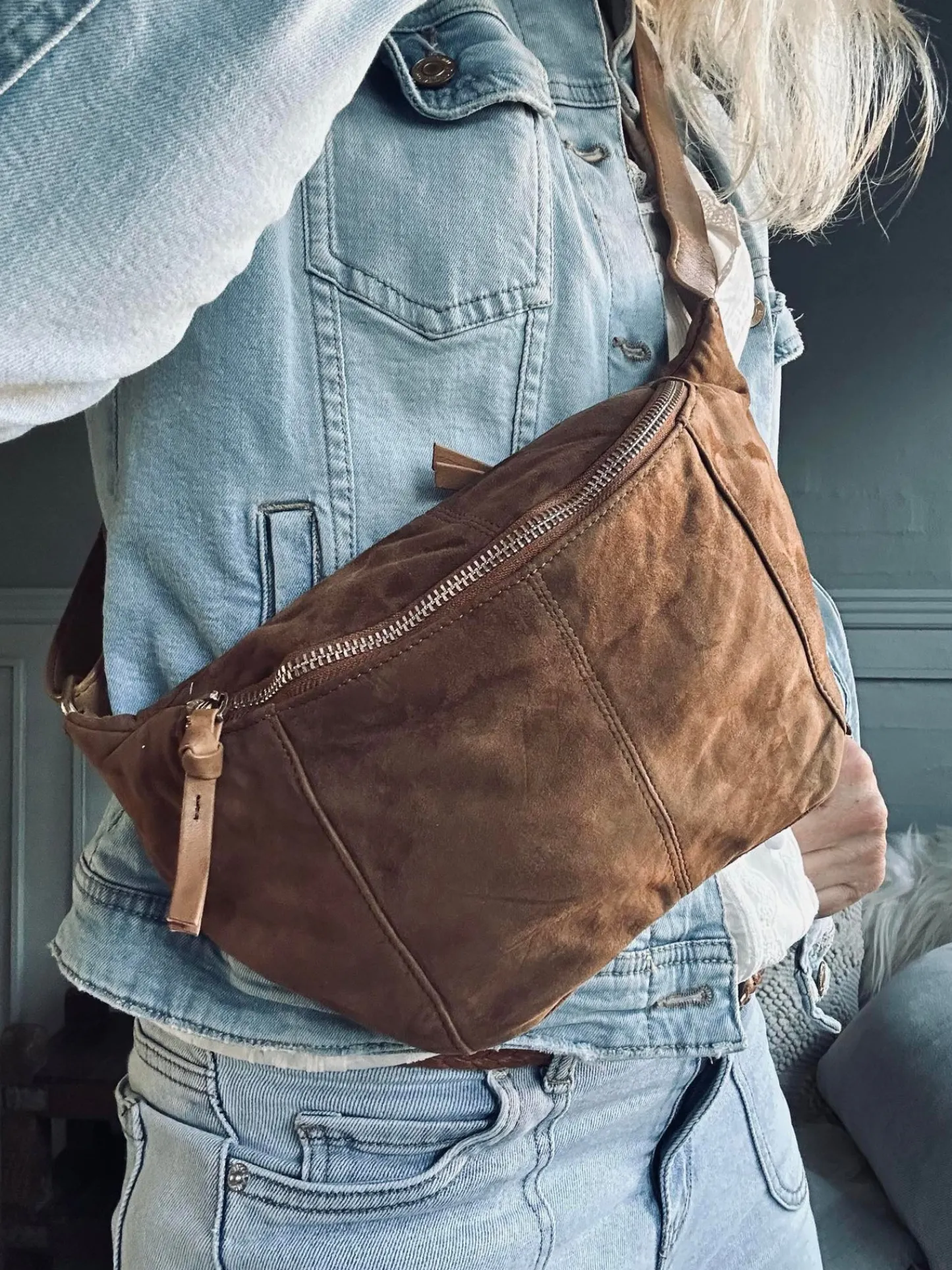 VIAMAJA Bumbag JUNE Ruskind - Caramel Outlet