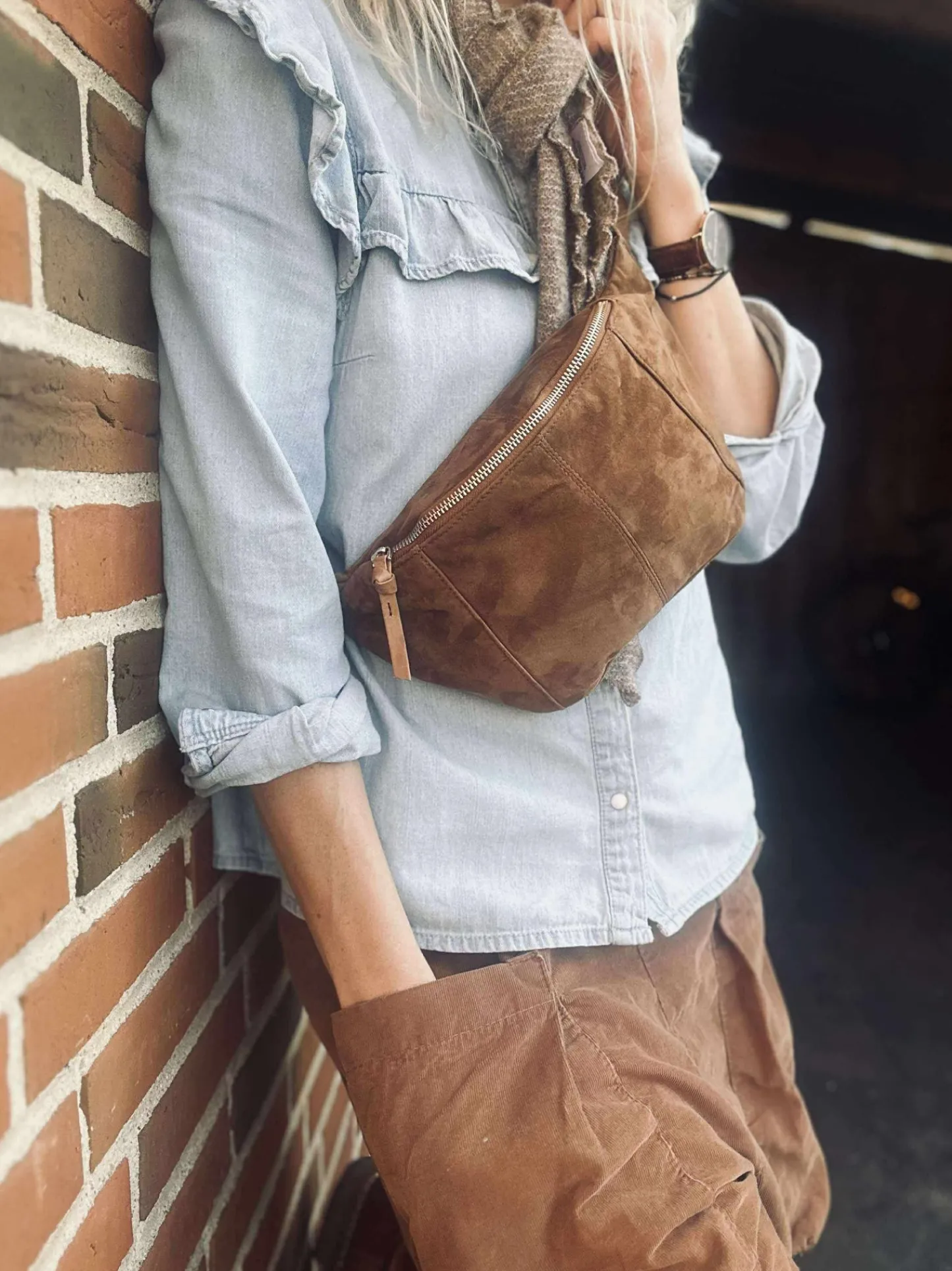 VIAMAJA Bumbag JUNE Ruskind - Caramel Outlet
