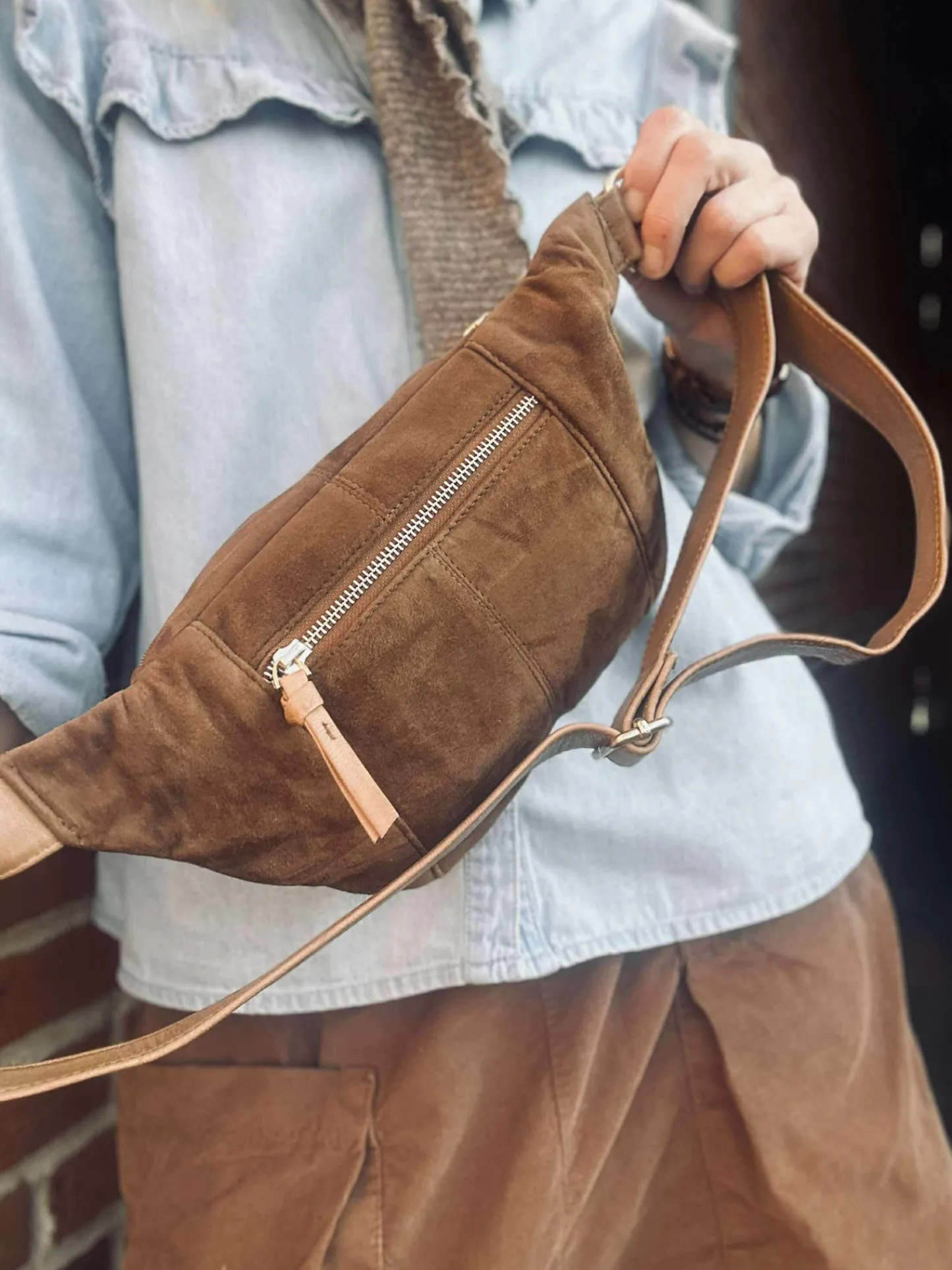VIAMAJA Bumbag JUNE Ruskind - Caramel Outlet