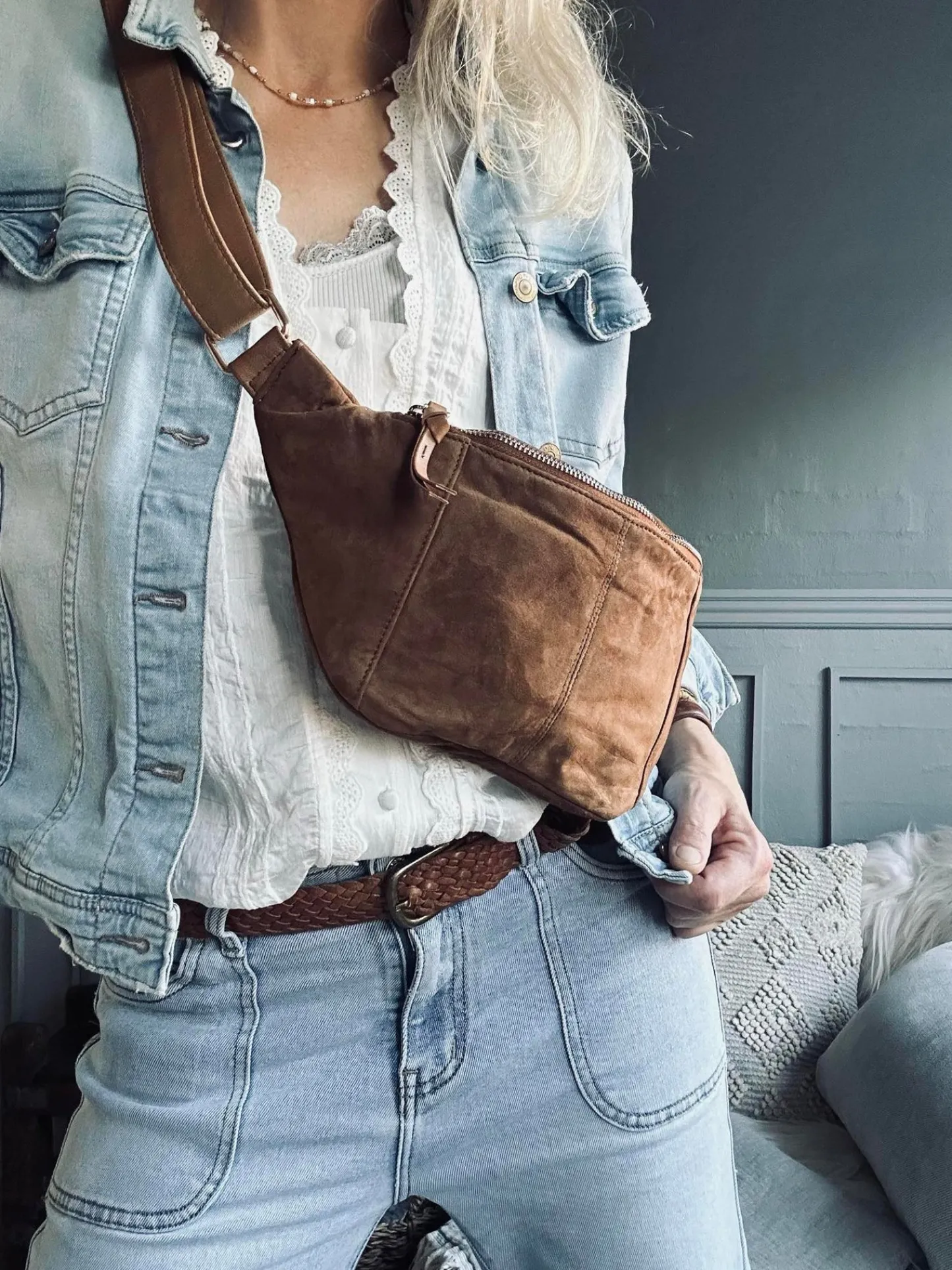 VIAMAJA Bumbag JUNE Ruskind - Caramel Outlet