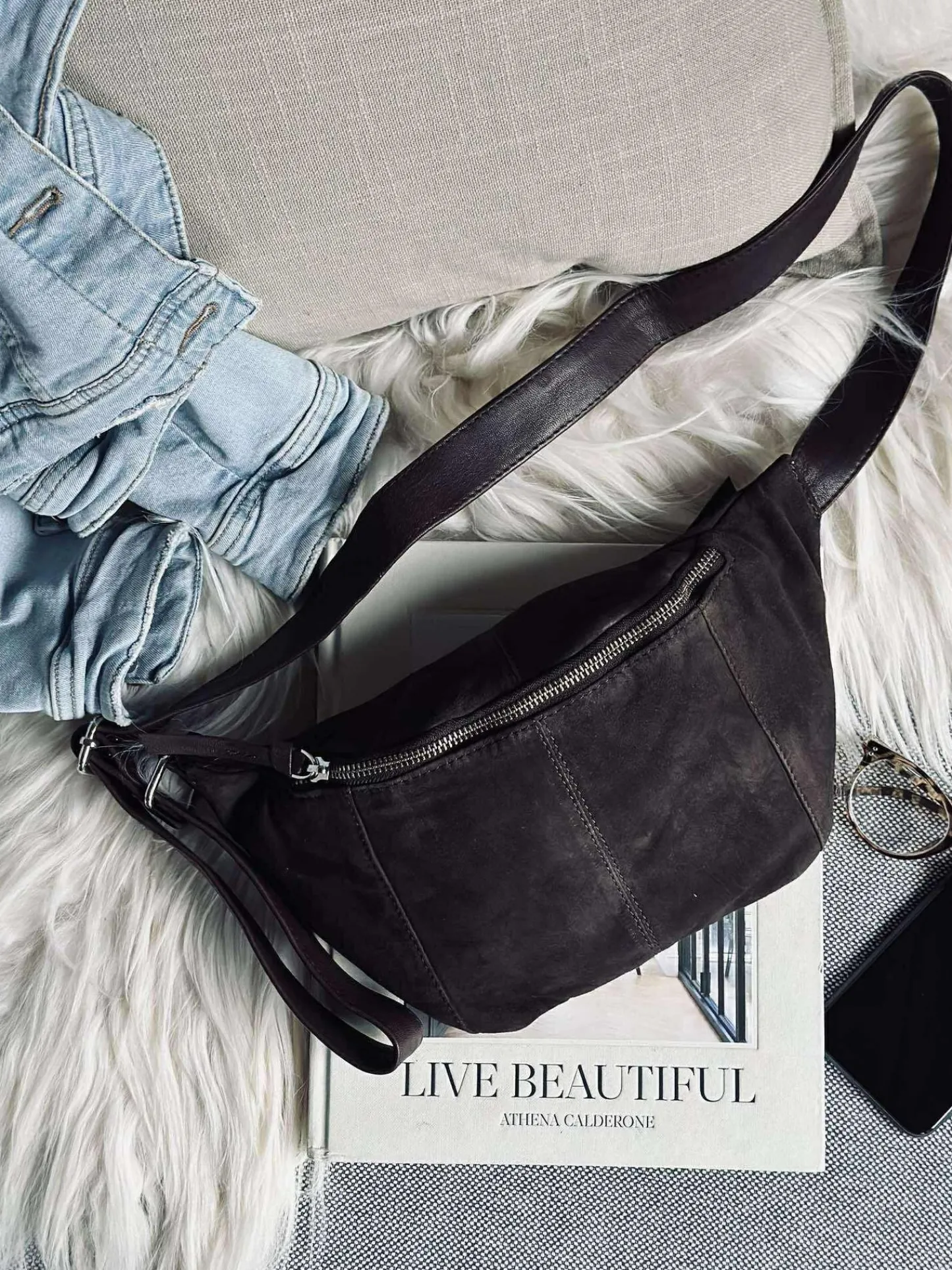 VIAMAJA Bumbag JUNE Ruskind - Coffee Brown Discount