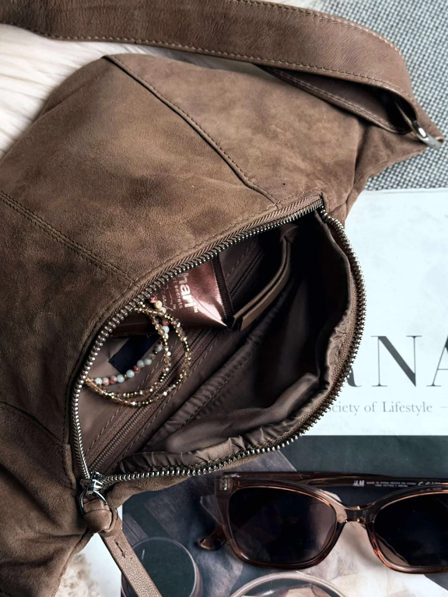 VIAMAJA Bumbag JUNE Ruskind - Nude brown Best