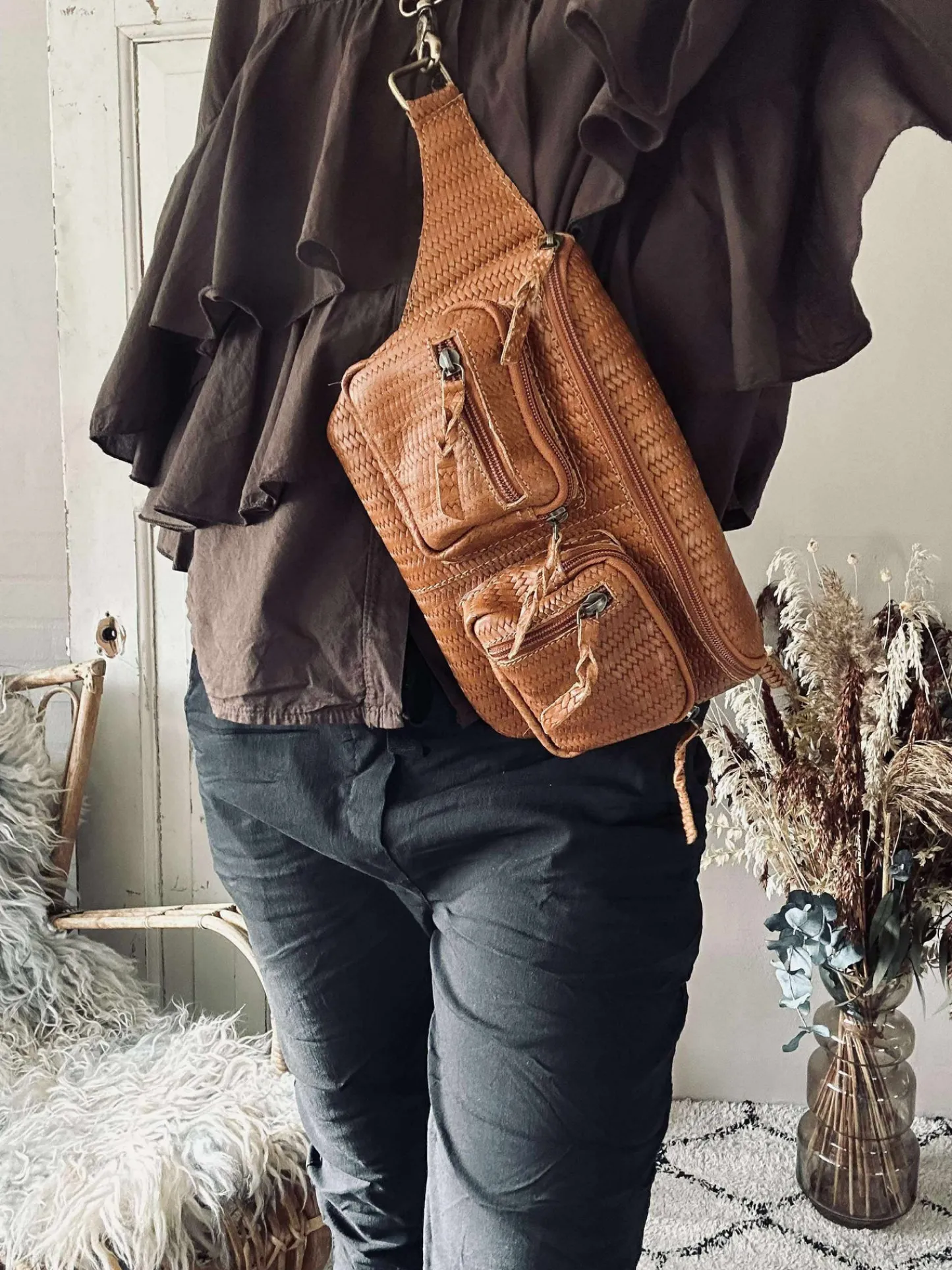VIAMAJA Bumbag Kaya - Cognac flet Hot