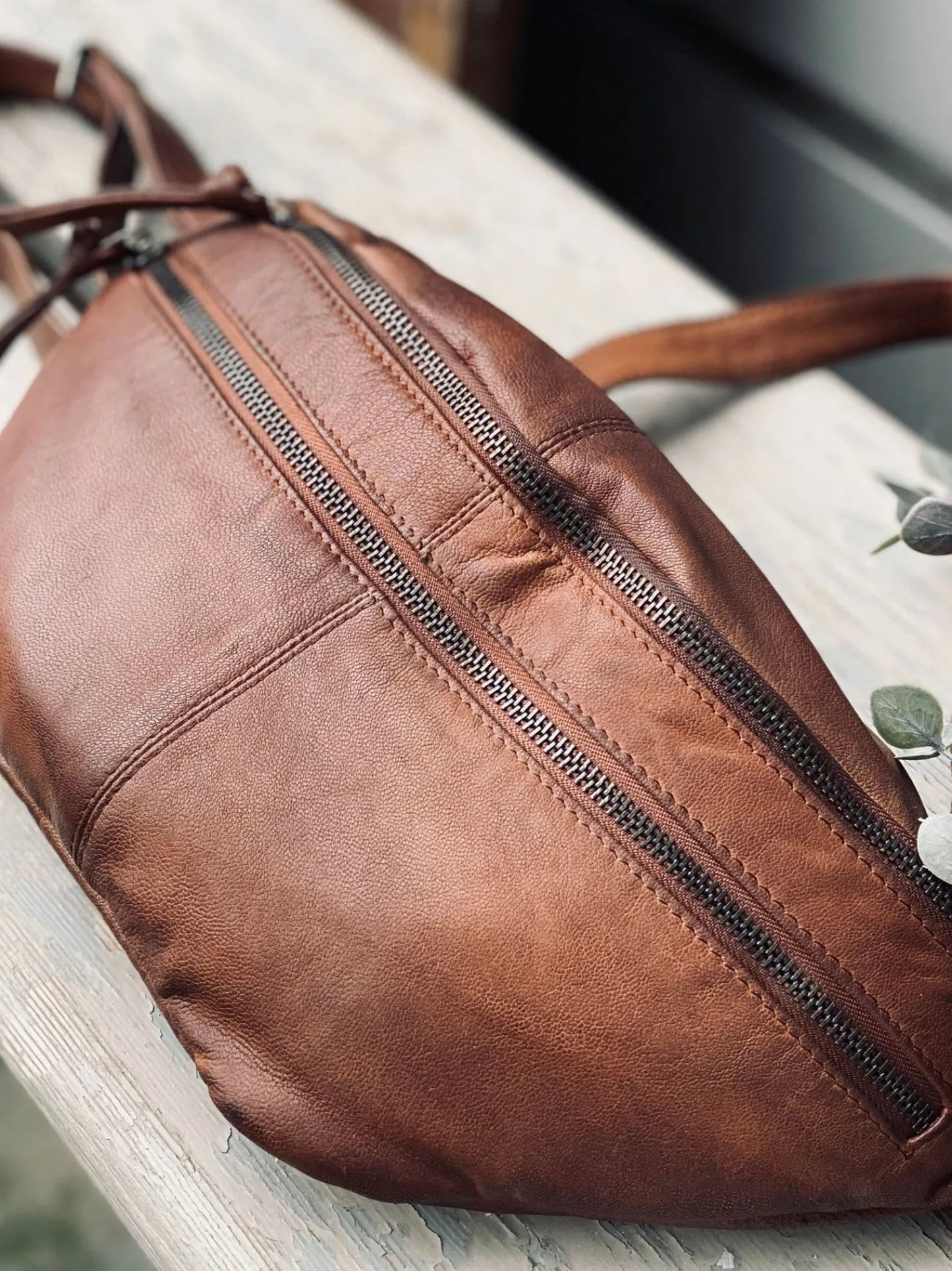 VIAMAJA Bumbag LOCK - Dark cognac Discount