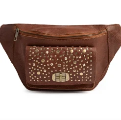 VIAMAJA Bumbag med nitter - Cognac Clearance