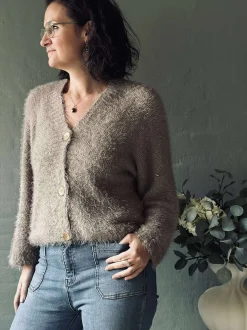 VIAMAJA Cardigan Dakota - Dark fango Clearance