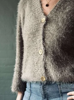 VIAMAJA Cardigan Dakota - Dark fango Clearance