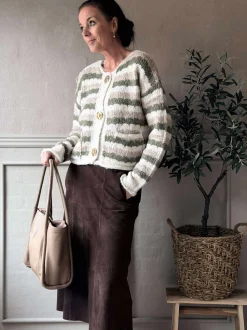 VIAMAJA Cardigan Grøn strib Clearance