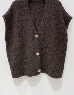 VIAMAJA Cardigan med kort ærmer - Brown Outlet