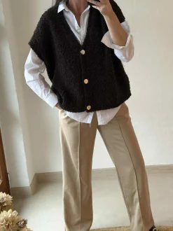 VIAMAJA Cardigan med kort ærmer - Brown Outlet