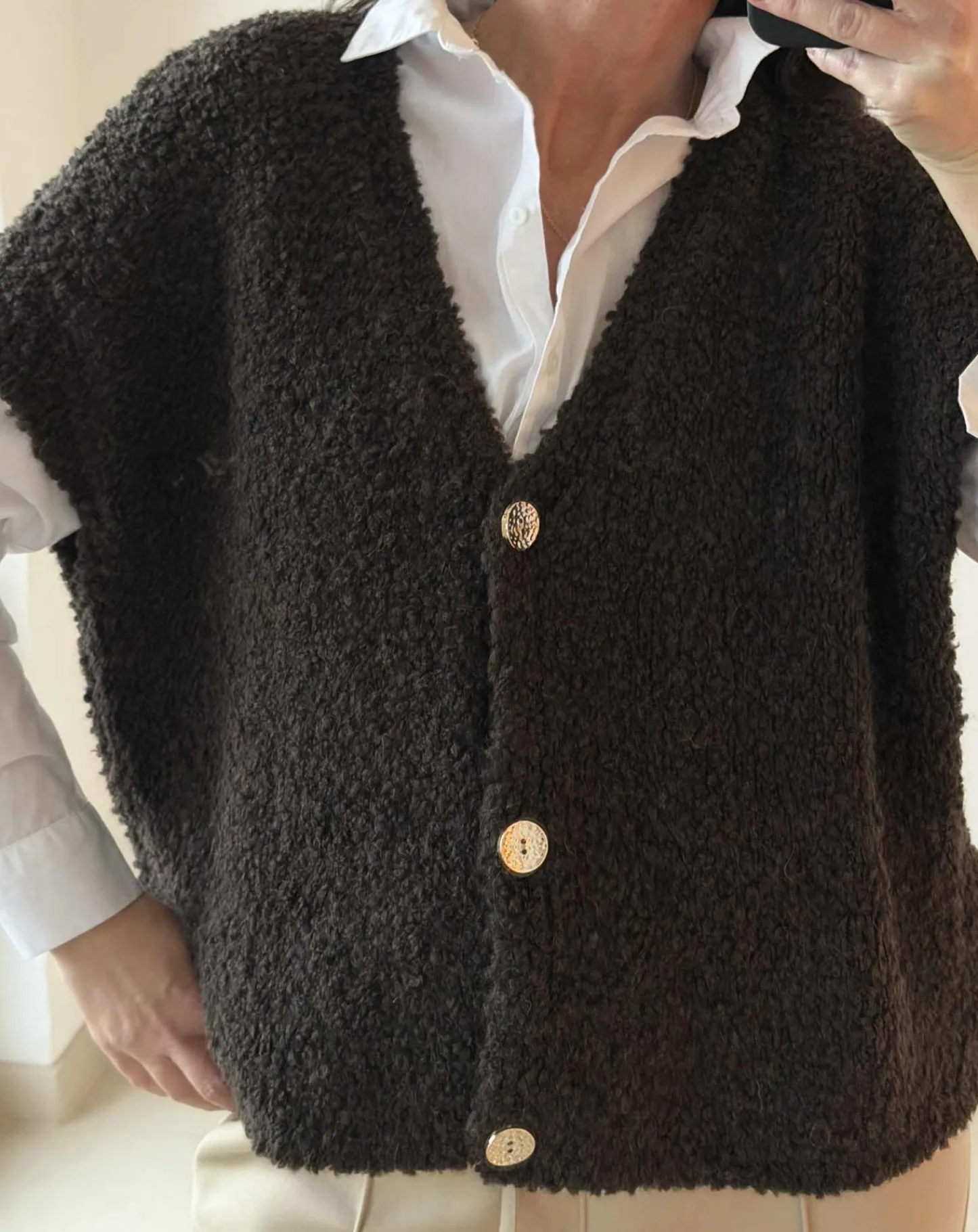 VIAMAJA Cardigan med kort ærmer - Brown Outlet