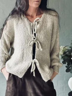 VIAMAJA Cardigan med sløjfer - Beige New