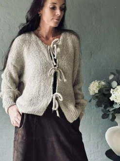 VIAMAJA Cardigan med sløjfer - Beige New