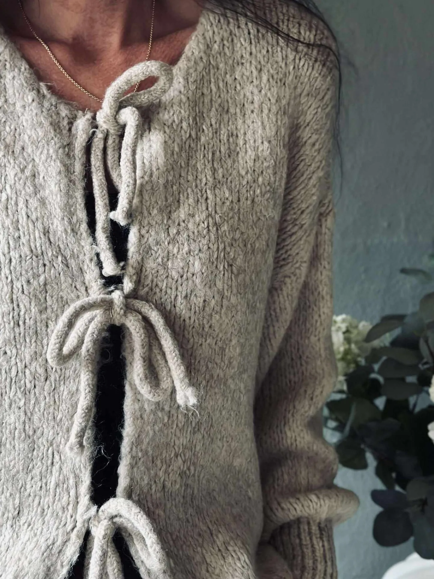 VIAMAJA Cardigan med sløjfer - Beige New