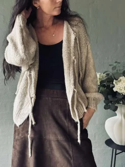 VIAMAJA Cardigan med sløjfer - Beige New