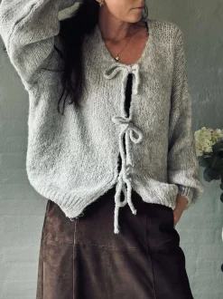VIAMAJA Cardigan med sløjfer - Grå New