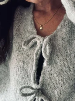 VIAMAJA Cardigan med sløjfer - Grå New