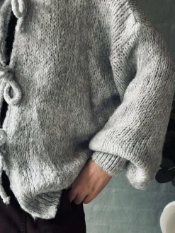 VIAMAJA Cardigan med sløjfer - Grå New