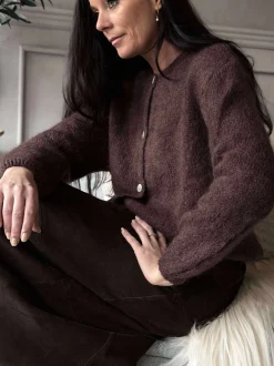 VIAMAJA Cardigan Mohair - Chocolate Best