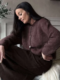 VIAMAJA Cardigan Mohair - Chocolate Best