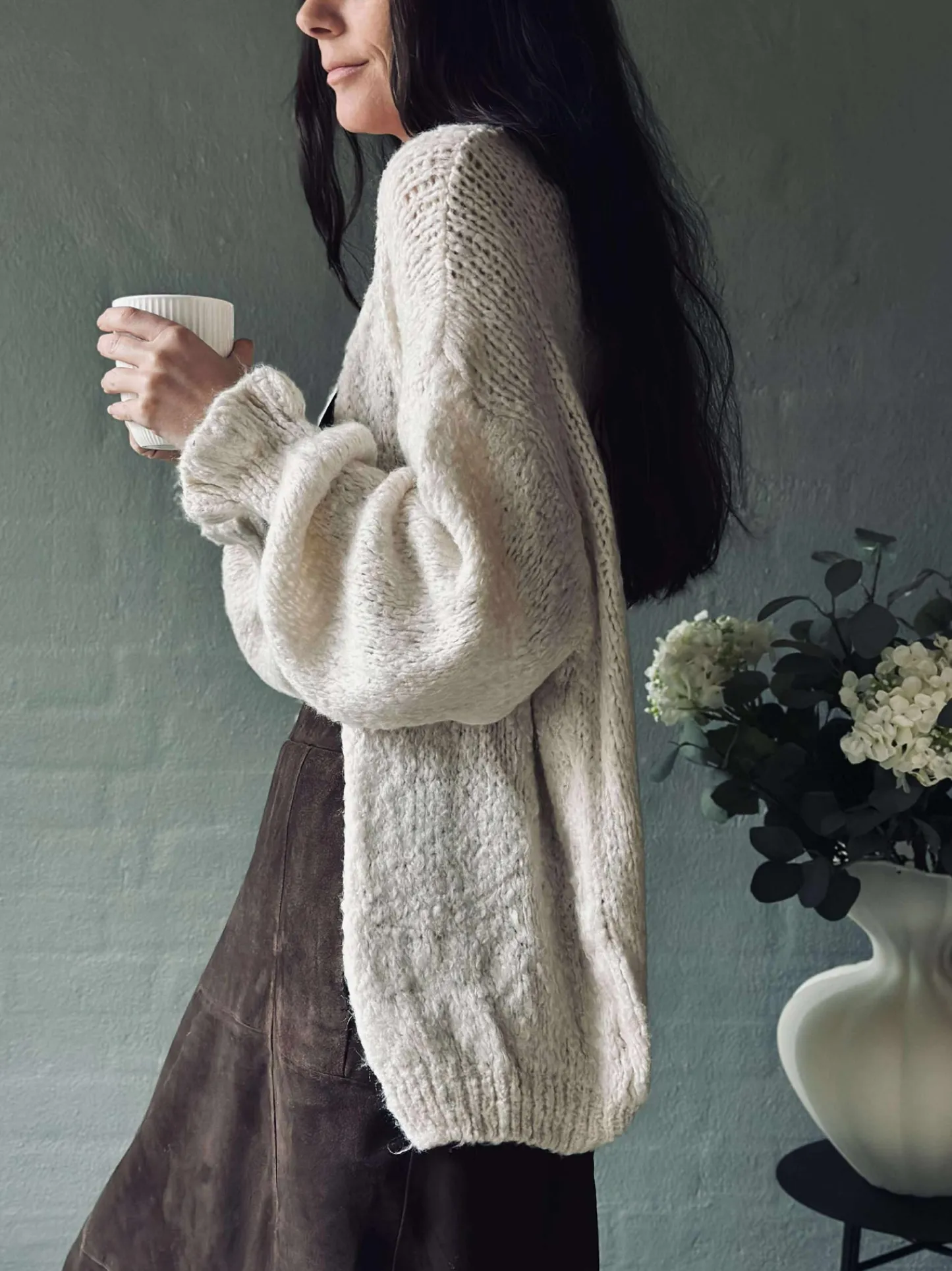 VIAMAJA Cardigan Oversize - Off white