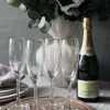 VIAMAJA Champagneglas Rillet med guld kant - 4 stk. Clearance
