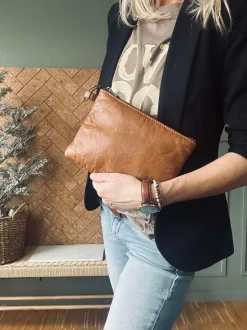 VIAMAJA Clutch Alba - Cognac