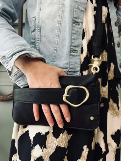 VIAMAJA Clutch Berlin - Black leather Discount