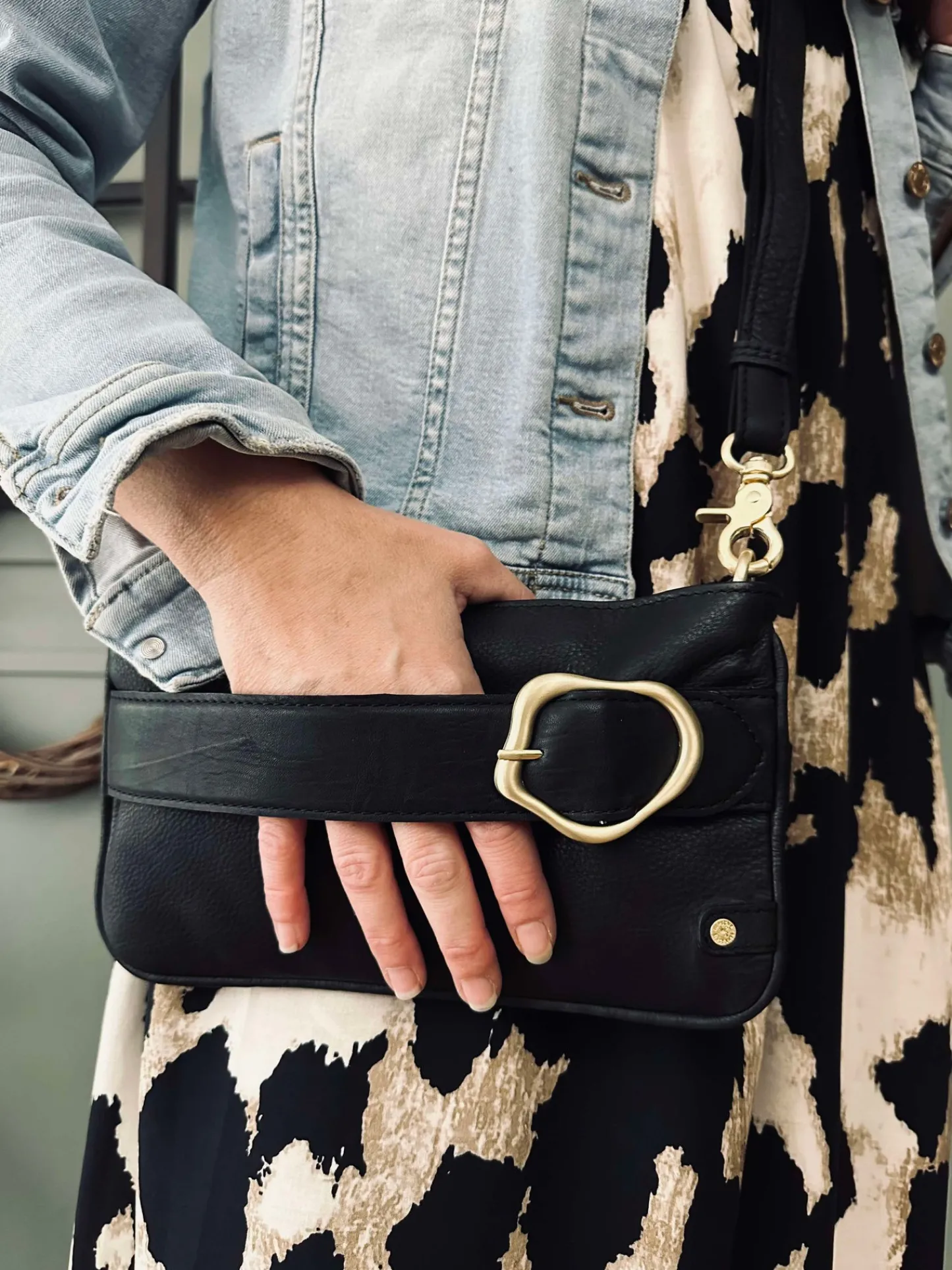 VIAMAJA Clutch Berlin - Black leather Discount