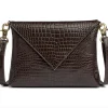 VIAMAJA Clutch croco i skind - Brown Discount