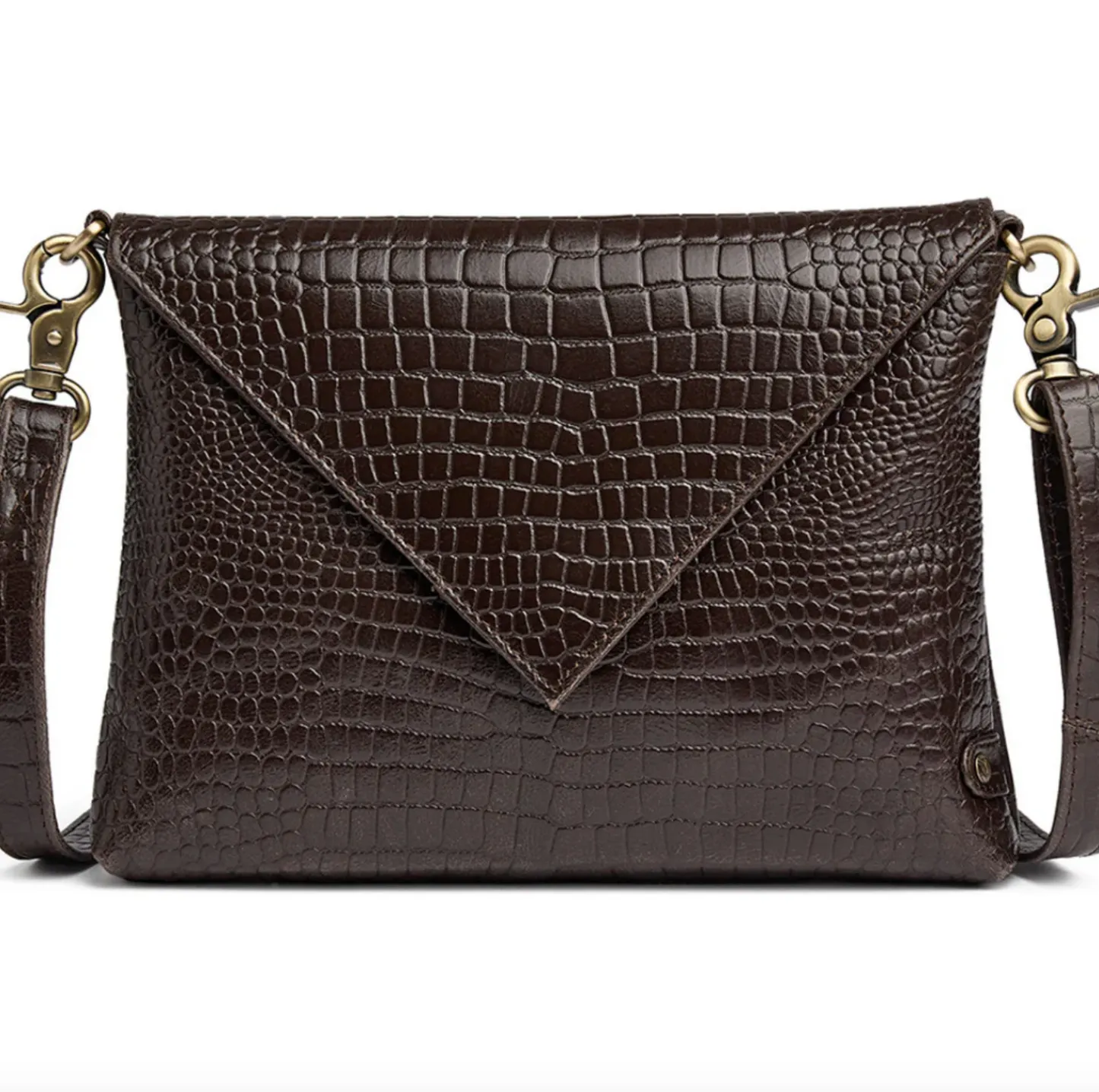 VIAMAJA Clutch croco i skind - Brown Discount