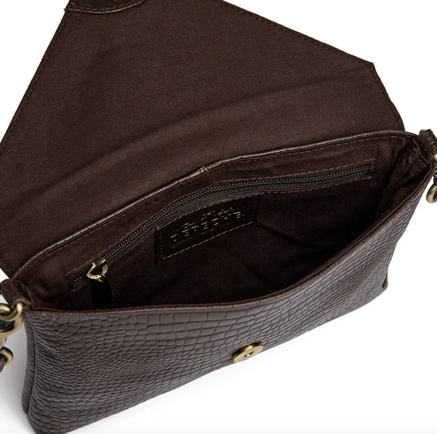 VIAMAJA Clutch croco i skind - Brown Discount