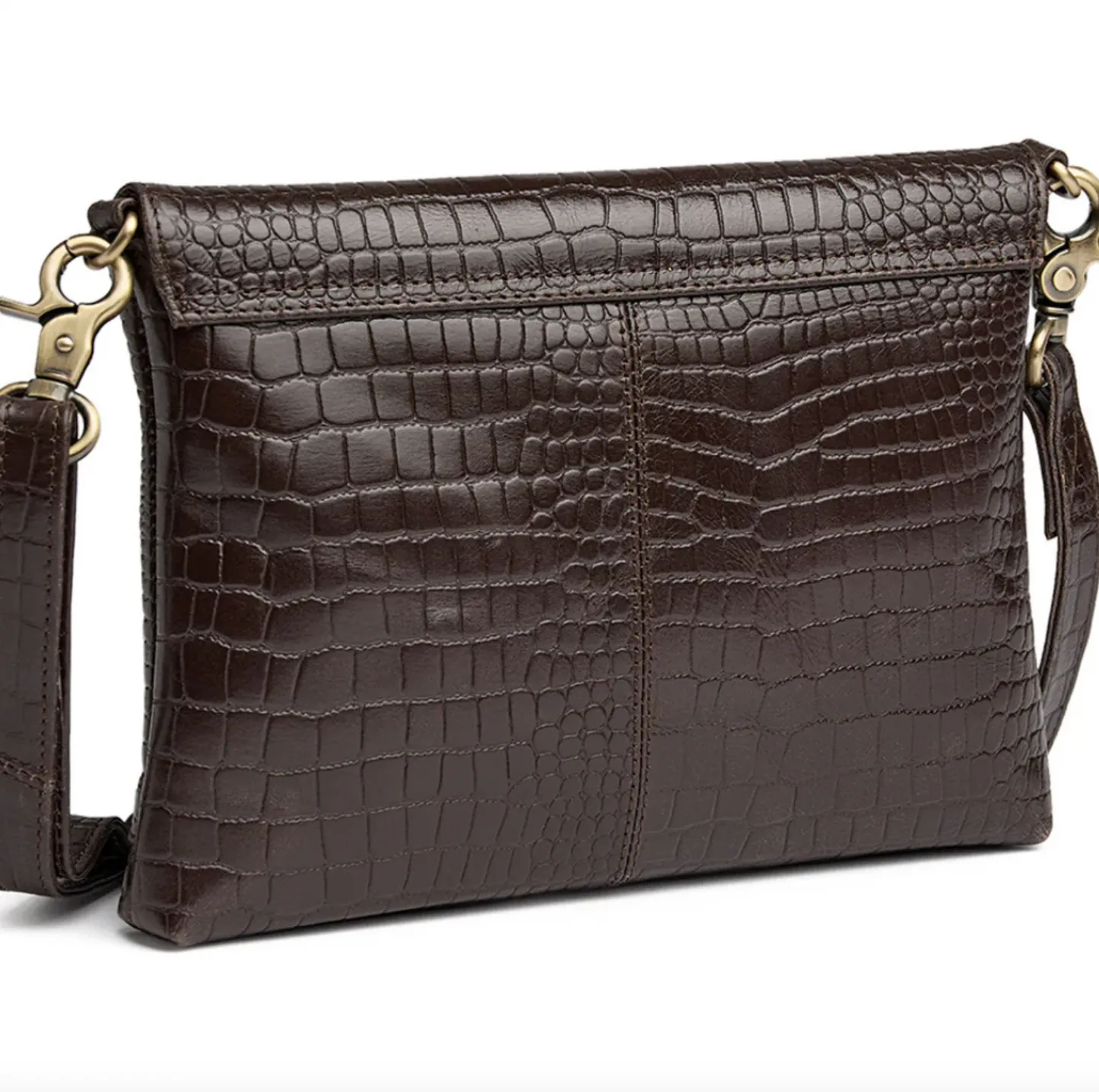 VIAMAJA Clutch croco i skind - Brown Discount