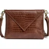 VIAMAJA Clutch croco i skind - Cognac