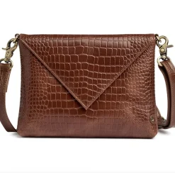 VIAMAJA Clutch croco i skind - Cognac