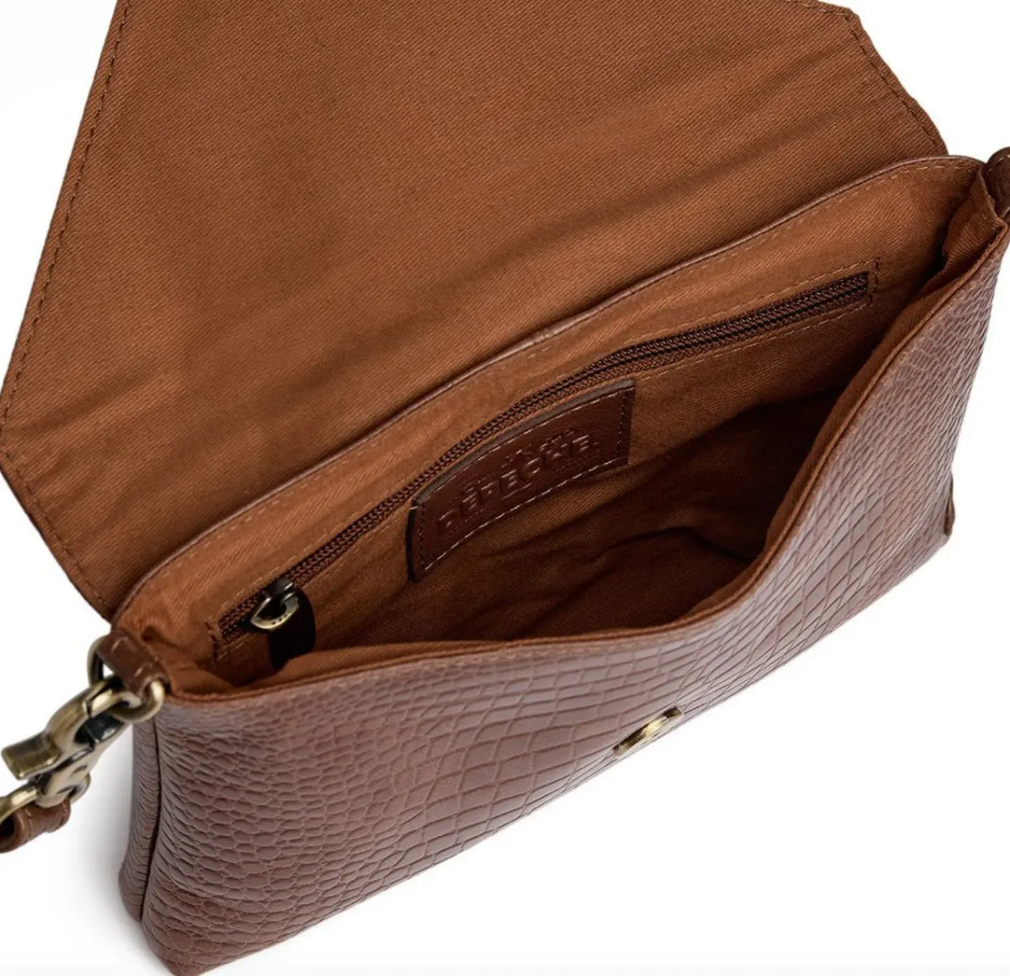 VIAMAJA Clutch croco i skind - Cognac