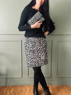 VIAMAJA Clutch Grey leopard leather Hot