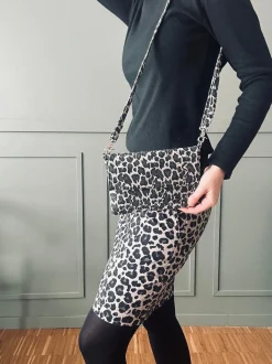 VIAMAJA Clutch Grey leopard leather Hot