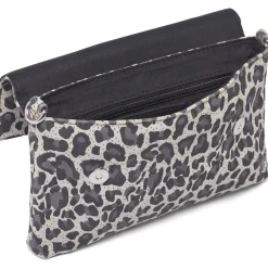 VIAMAJA Clutch Grey leopard leather Hot