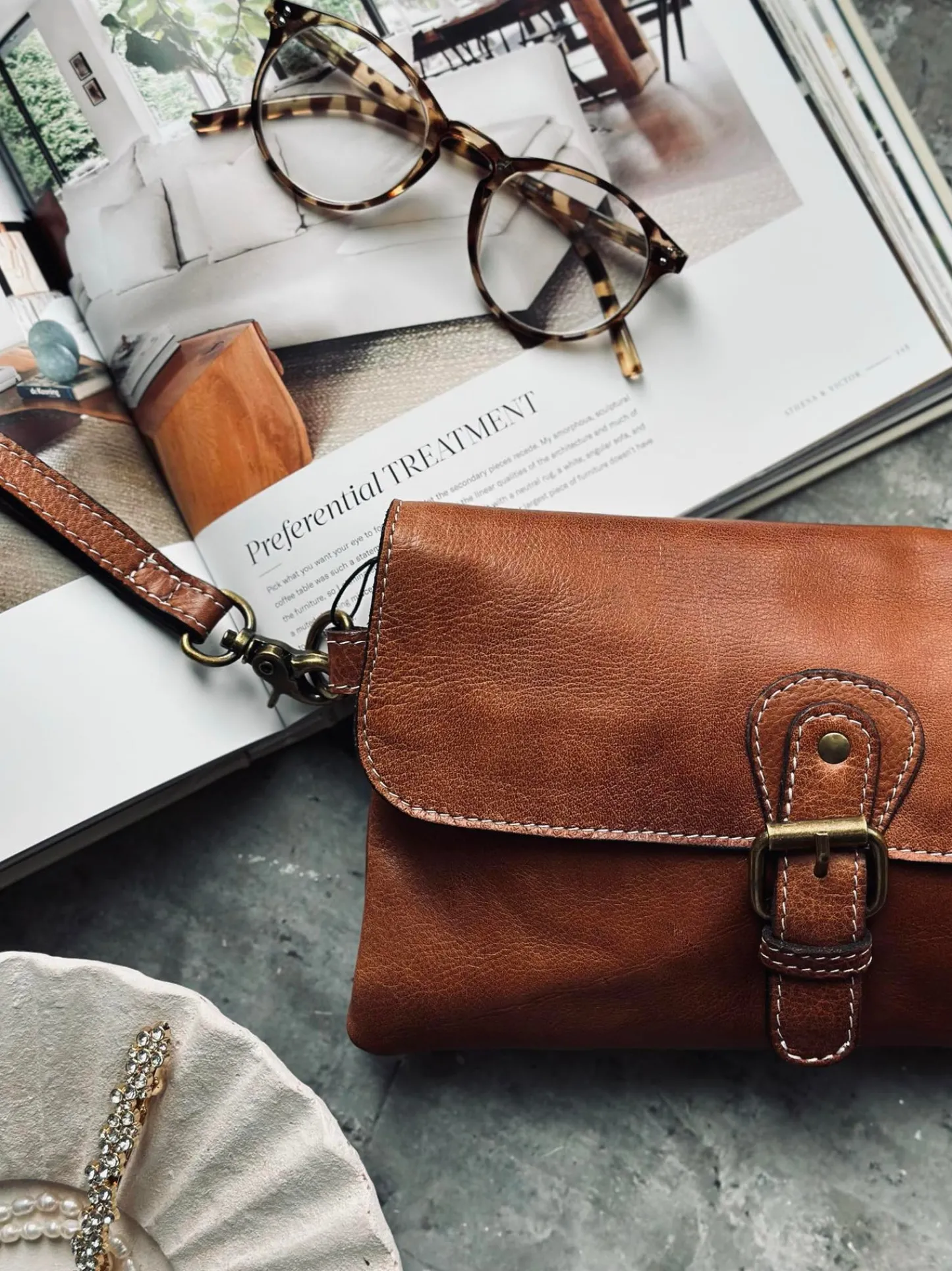 VIAMAJA Clutch Jodi - Walnut Discount