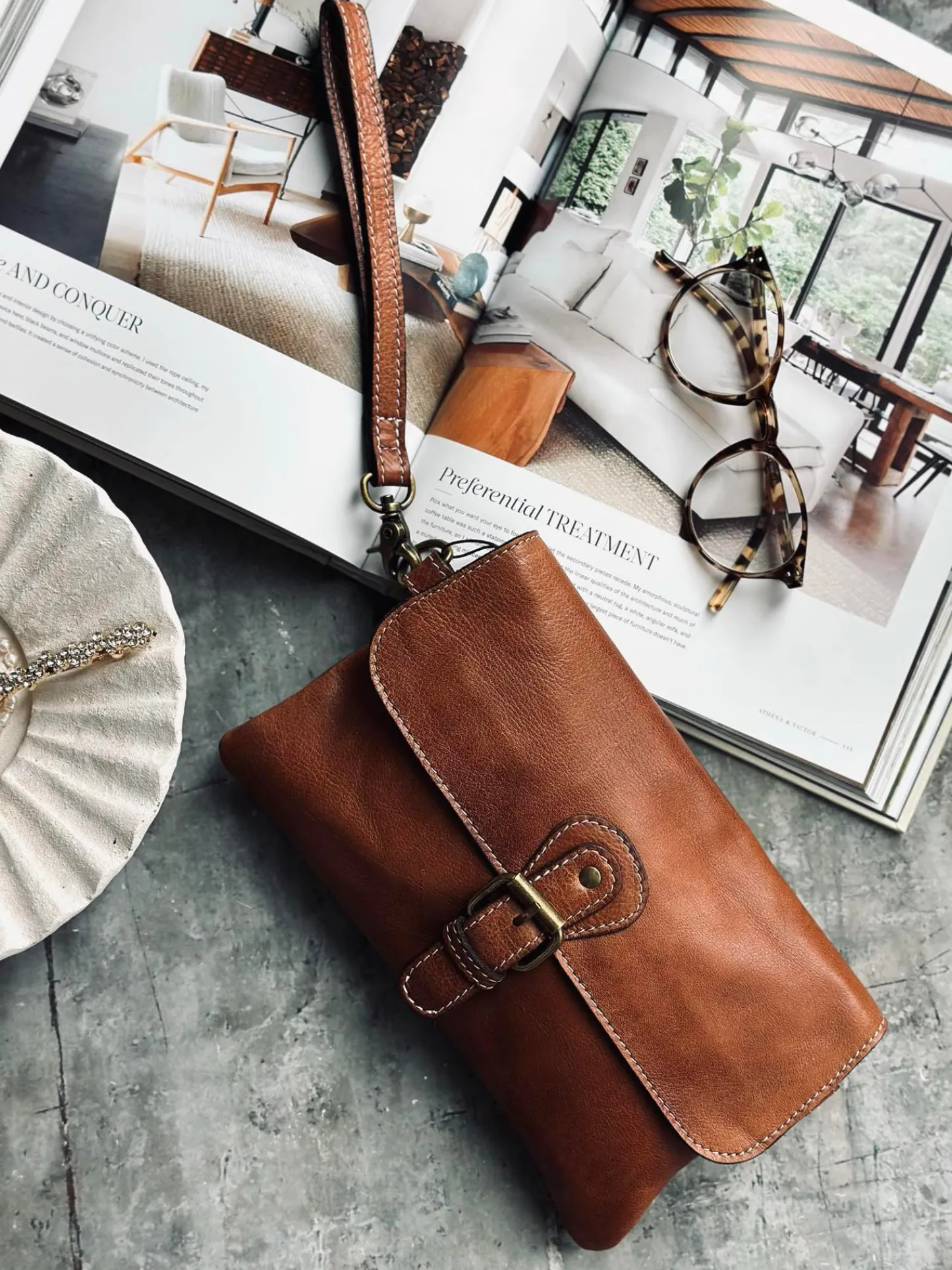 VIAMAJA Clutch Jodi - Walnut Discount