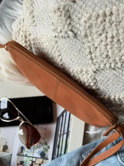 VIAMAJA Clutch Misse - Cognac / Gold Clearance