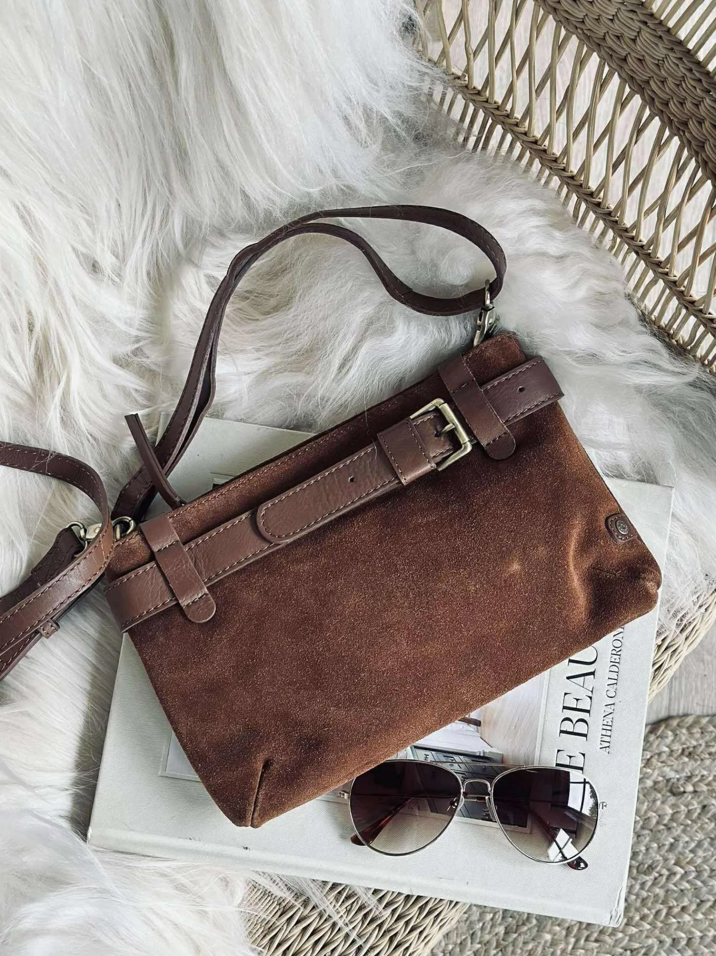 VIAMAJA Clutch ruskind - Cognac