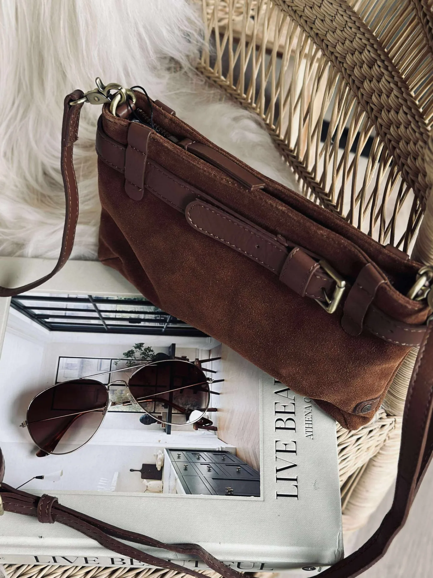 VIAMAJA Clutch ruskind - Cognac