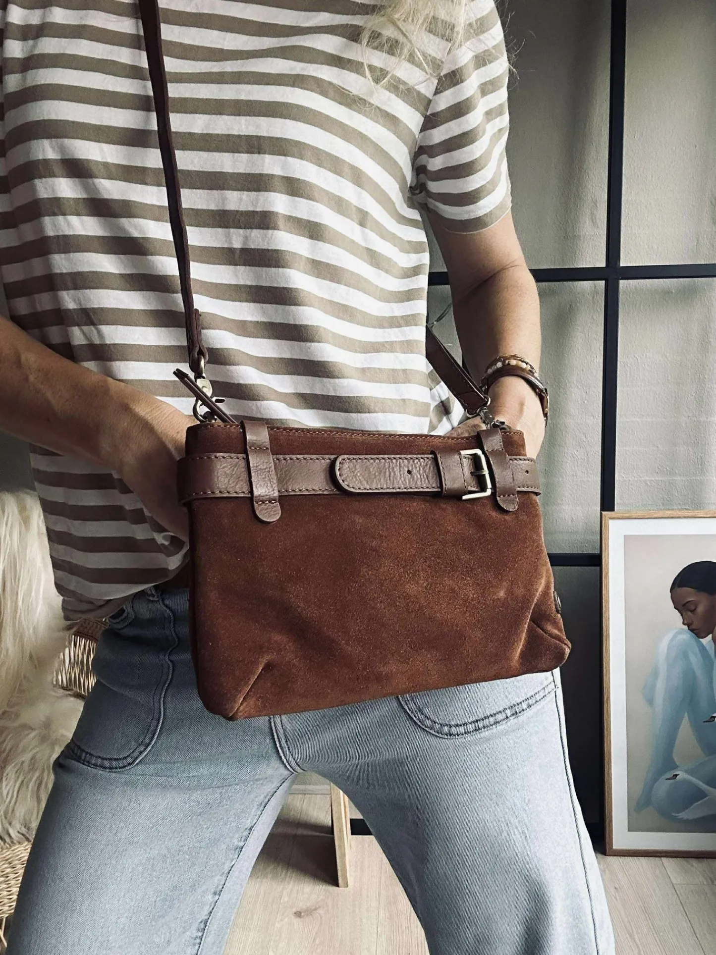 VIAMAJA Clutch ruskind - Cognac