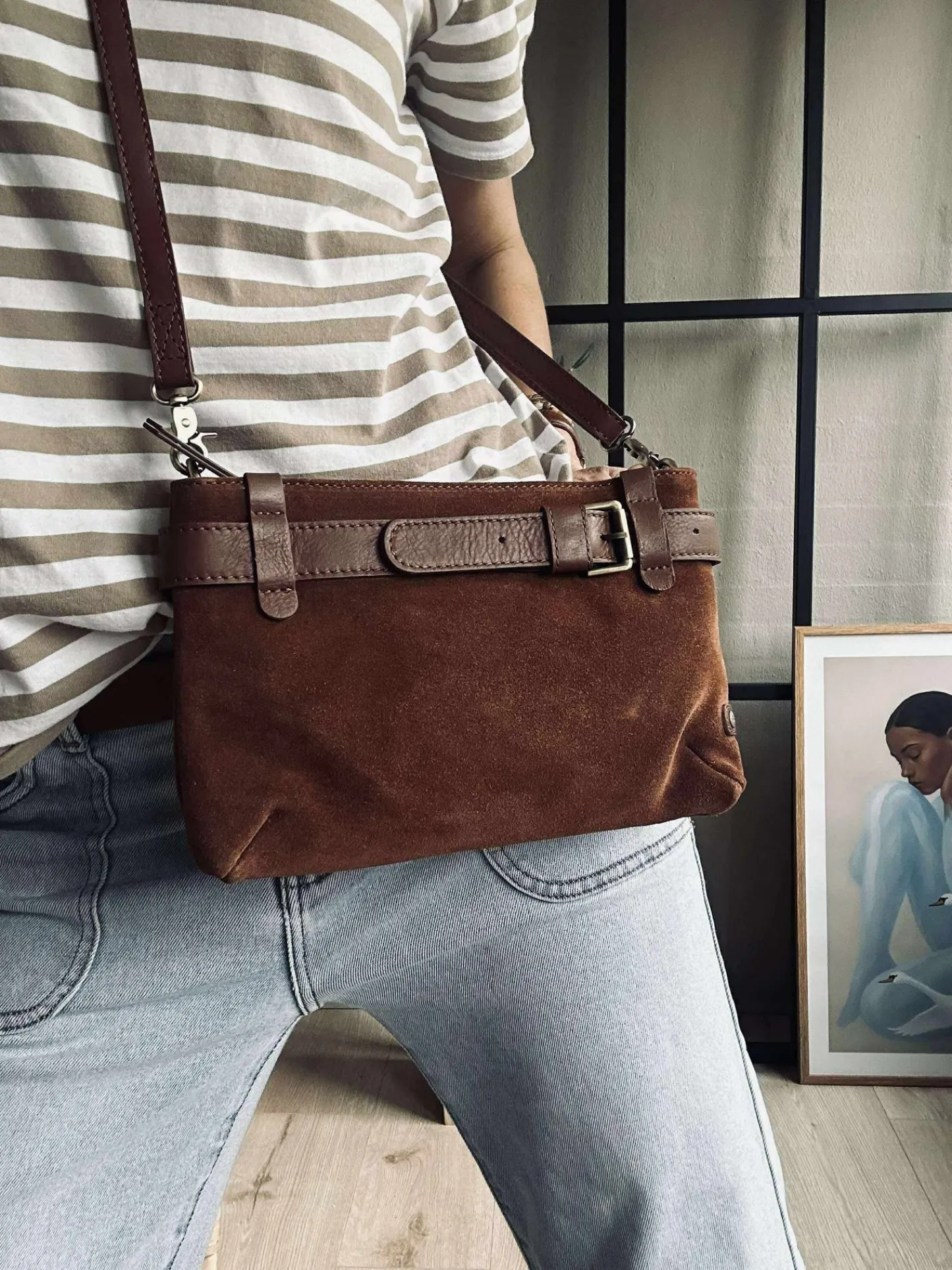 VIAMAJA Clutch ruskind - Cognac