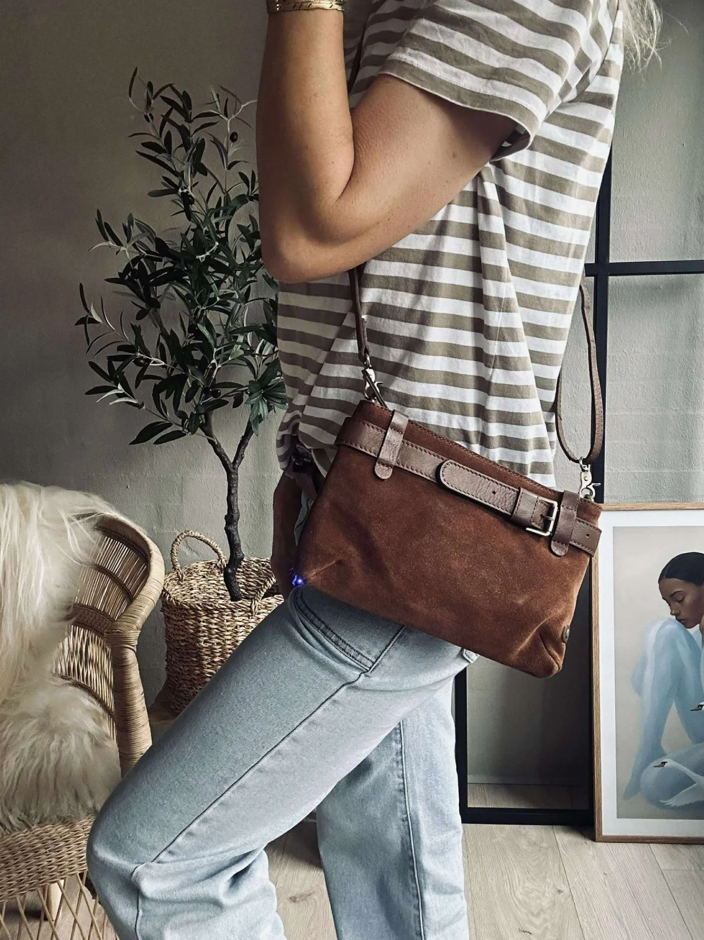 VIAMAJA Clutch ruskind - Cognac