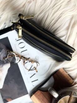 VIAMAJA Clutch Selma- Black / gold Outlet