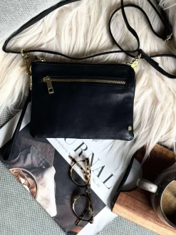 VIAMAJA Clutch Selma- Black / gold Outlet